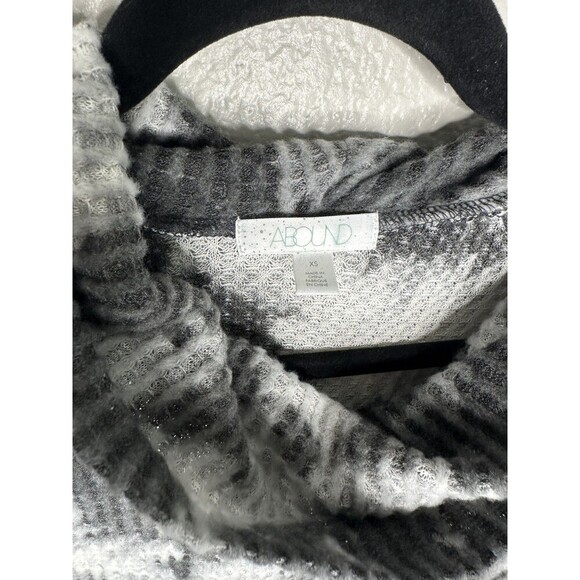 NEW Abound Pullover Sweater Womens XS Black White Tie Dye Cowl Neck Soft Ribbed - Picture 2 of 6